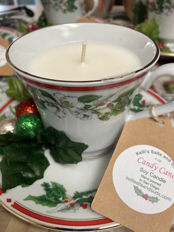 Christmas Tea Cup Candle
